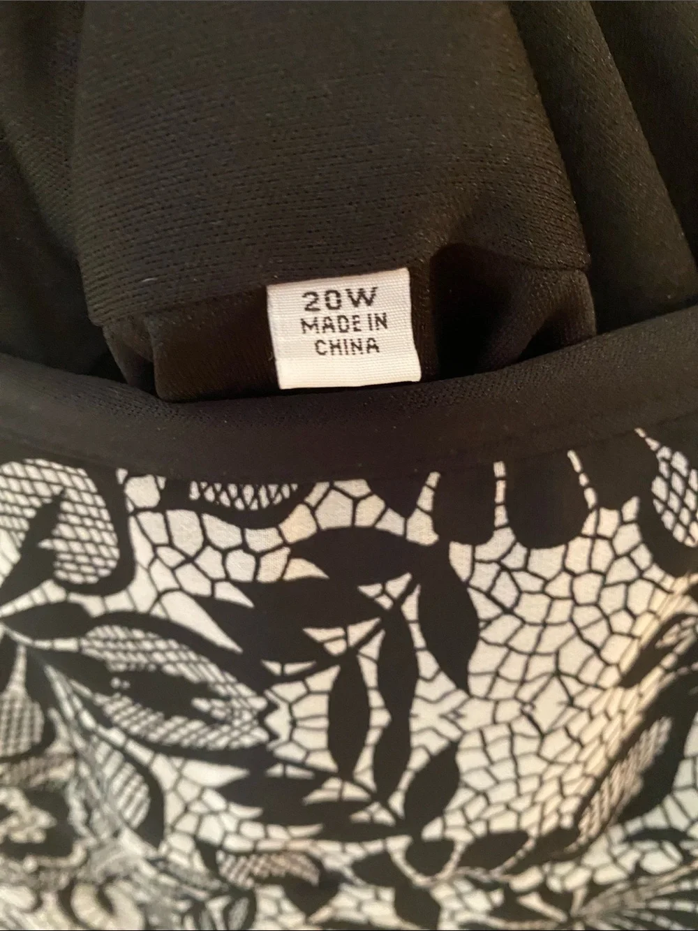 Source Unknown Black and White Floral Lace-Print Midi Skirt